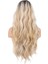 Uzun Su Dalgası Fiber Sentetik Peruk / Kumral / Bal Köpüğü Ombre ve Platin Röfleli 5