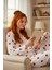 Süet Gömlek Pijama Takımı 7101 Kalpli Kırmızı 2