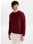 Bisiklet Yaka Bordo Erkek Sweatshırt M4WM-SWT-1982 3