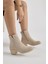Kadın Bej Süet Termo Taban Fermuarlı Topuklu Bot 1