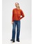 Risu, Düz Örgü Kadın Mevsimlik Triko Bisiklet Yaka Kazak - Turuncu 4