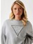 Yuvarlak Yaka Baskılı Gri Kadın Sweatshırt Rachele Kadın Sweatshirt 3