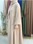 Şallı ,tesettür Yandan Büzgülü Elbise Takım Jilbab,abaya,hijab ( Hac ve Umre Için Bej Renk 5