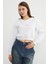 3 Iplik Fiyonk Nakışlı Crop Sweatshirt 2