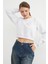 3 Iplik Fiyonk Nakışlı Crop Sweatshirt 4