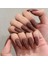 10'lu Kahverengi Uzun Badem TT1326 Tekrar Kullanılabilir El Yapımı Protez Takma Tırnak - Kahverengi-L 2