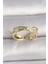 bulurum pirinç gold renk zirkon taşlı yıldız detaylı ayarlanabilir kadın yüzük 1
