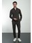 Düz Haki Slim Fit Çıtçıtlı Erkek Gömlek Pantolon Takım 1