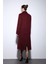 Bordo Yün Karışımlı Kruvaze Kadın Kaban 8