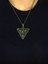 Doğal Taş Yeşil Akik Doğal Taşlı Üçgen Model Antik Kadın Kolye EUK41YA 3