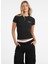 Yuvarlak Yaka Baskılı Siyah Kadın T-Shirt Guess Jeans Kadın Slim Fit T-Shirt 3