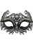 Siyah Lazer Kesim Kristal Taşlı Metal Venedik Maskesi 3