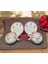 Kokina Desenli Yıl Başı Özel Kabartmalı El Işlemeli 4 Parça 2 Kişilik Fincan Takımı 1