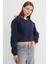 3 Iplik Kalp Nakışlı Crop Sweatshirt 3