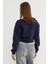 3 Iplik Kalp Nakışlı Crop Sweatshirt 8