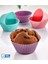 6'lı Yıkanabilir Tekrar Kullanılabilir Silikon Muffin Mini Kek Cupcake Pişirme Kalıbı 4