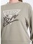 Yuvarlak Yaka Baskılı Yeşil Kadın Sweatshırt Studded Kadın Sweatshirt 5