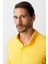 Sarı Standart Fit Polo Yaka Düz Uzun Kollu Triko 3