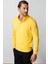 Sarı Standart Fit Polo Yaka Düz Uzun Kollu Triko 5