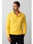 Sarı Standart Fit Polo Yaka Düz Uzun Kollu Triko 6