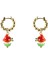 Altın - Kırmızı - Yeşil Küpe Lola Mushroom Earrings 1