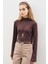 Balıkçı Yaka Bluz Acı Kahve 5
