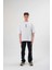 Unisex Bisiklet Yaka Baskılı Oversize T-Shirt - Beyaz 1