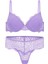 Anna 2735 Dantelli Dekolte Dolgulu Push-Up Sütyen ve Külot Takımı- Lila 1