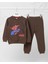 Erkek Çocuk Örümcek Adam Baskılı Kahverengi Eşofman Takımı 3