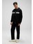 Şerit Detaylı Pamuklu Regular Fit Kapüşonlu Sweat Erkek Sweat EM617 3