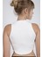 Sıfır Kollu Büstiyer Kısa Penye Crop T-Shirt 3