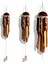 Çiçek Desenli Otantik Coconut Kapaklı El Yapımı Doğal Bambu Rüzgar Çanı 30CM Balkon Dekoru Hediyelik 5