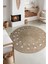 Tekstil 1 Adet Yuvarlak Parçalı Jüt Görünümlü Kilim 100 cm 3