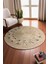 Tekstil 1 Adet Yuvarlak Parçalı Jüt Görünümlü Kilim 100 cm 4