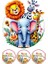 Safari Pasta Süsü - Pasta Resmi ve Baskısı - Safari Hayvanları Yenilebilir Kağıt Baskı 9 1