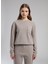 O Yaka Düz Vizon Kadın Sweatshırt 261 Lcf 241017 Flora Vızon 2