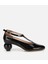 01AYH316630A100 KADIN Rugan Deri Siyah Blok Topuk Detaylı Topuklu Ayakkabı 1