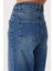 Düz Paça Yüksek Bel Jean P0297 LRI0015 Mavi 5