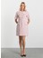 O Yaka Simli Pembe Standart Kadın Elbise 25KSL7700 1
