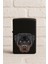Uv Baskılı Desenli Metal Benzinli Siyah Çakmak Cep Çakmağı - Rottweiler 1