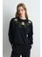 Çiçek Nakışlı Sweatshirt - Siyah 2