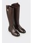 Kahve Deri Kadın Düz Çizme 2