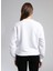 O Yaka Düz Beyaz Kadın Sweatshırt 261 Lcf 241012 Hylda Beyaz 4