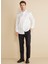 Slim Fit Klasik Yaka Beyaz Erkek Gömlek BBFW25MSH017 3
