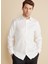Slim Fit Klasik Yaka Beyaz Erkek Gömlek BBFW25MSH023 2