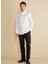 Slim Fit Klasik Yaka Beyaz Erkek Gömlek BBFW25MSH023 3