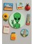 Modern ve Dekoratif Yuvarlak Buzdolabı Magneti Magnet Büyük Boy 10X10 cm - Ufo 1