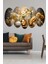 Gold Vazoda Çiçekler 5 Parça Mdf Tablo 1