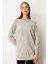 Kadın Arkası Düğmeli Sıfır Yaka Kazak 65413 Gri 1