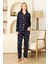 Kadın Pat Yakalı-Baskılı ve Düğme KAPAMALI-%100 Pamuk Pijama Takımı 12353 1